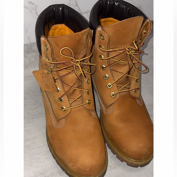 MENS Timberland Premium 6 IN Waterproof Boot Wheat Nubuck - Picture 3 of 12